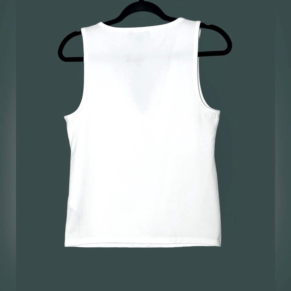 NWT J. Crew White Stretch Cotton-Blend V-Neck Top, Sizes S & M - Picture 5 of 12